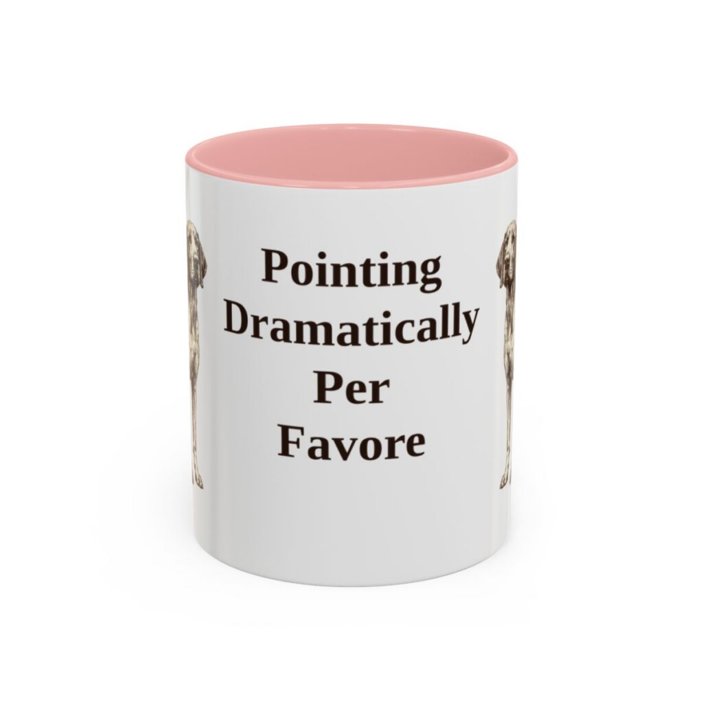 11oz-bracco-italiano-mug-humor-pink 11oz Funny Bracco Italiano Mug, Pink, front view