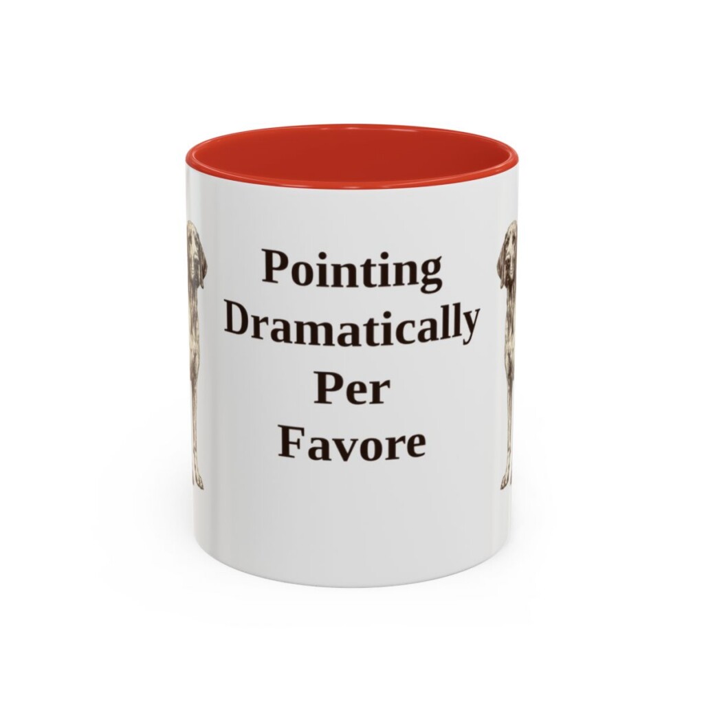 11oz-bracco-italiano-mug-humor-red 11oz Funny Bracco Italiano Mug, Red, front view