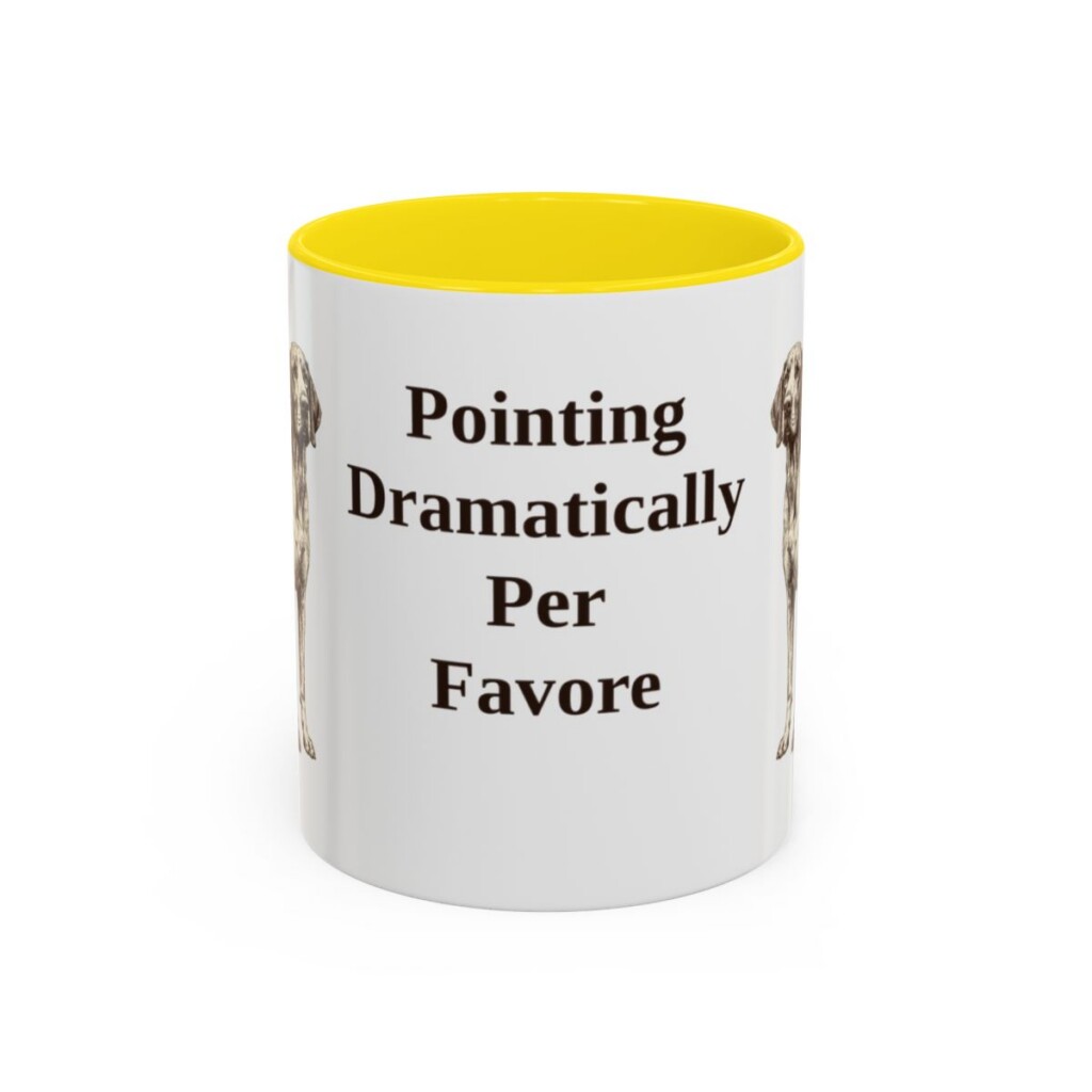 11oz-bracco-italiano-mug-humor-yellow 11oz Funny Bracco Italiano Mug, Yellow, front view