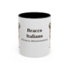 11oz Bracco Italiano Latin Mug, Black, front view
