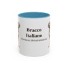 11oz Bracco Italiano Latin Mug, Light Blue, front view