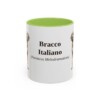 11oz Bracco Italiano Latin Mug, Light Green, front view