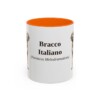 11oz Bracco Italiano Latin Mug, Orange, front view