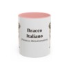 11oz Bracco Italiano Latin Mug, Pink, front view