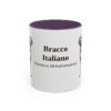 11oz Bracco Italiano Latin Mug, Purple, front view