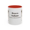 11oz Bracco Italiano Latin Mug, Red, front view