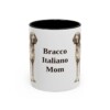 11oz Bracco Italiano Dog Mom Mug, Black, front view
