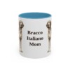 11oz Bracco Italiano Dog Mom Mug, Light Blue, front view