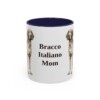11oz Bracco Italiano Dog Mom Mug, Navy, front view