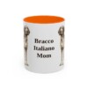 11oz Bracco Italiano Dog Mom Mug, Orange, front view