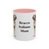 11oz Bracco Italiano Dog Mom Mug, Pink, front view