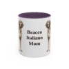 11oz Bracco Italiano Dog Mom Mug, Purple, front view