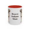 11oz Bracco Italiano Dog Mom Mug, Red, front view