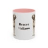 11oz Bracco Italiano Mug, Pink, front view