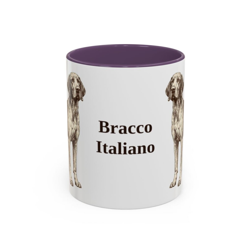 11oz Bracco Italiano Mug, Purple, front view
