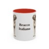 11oz Bracco Italiano Mug, Red, front view