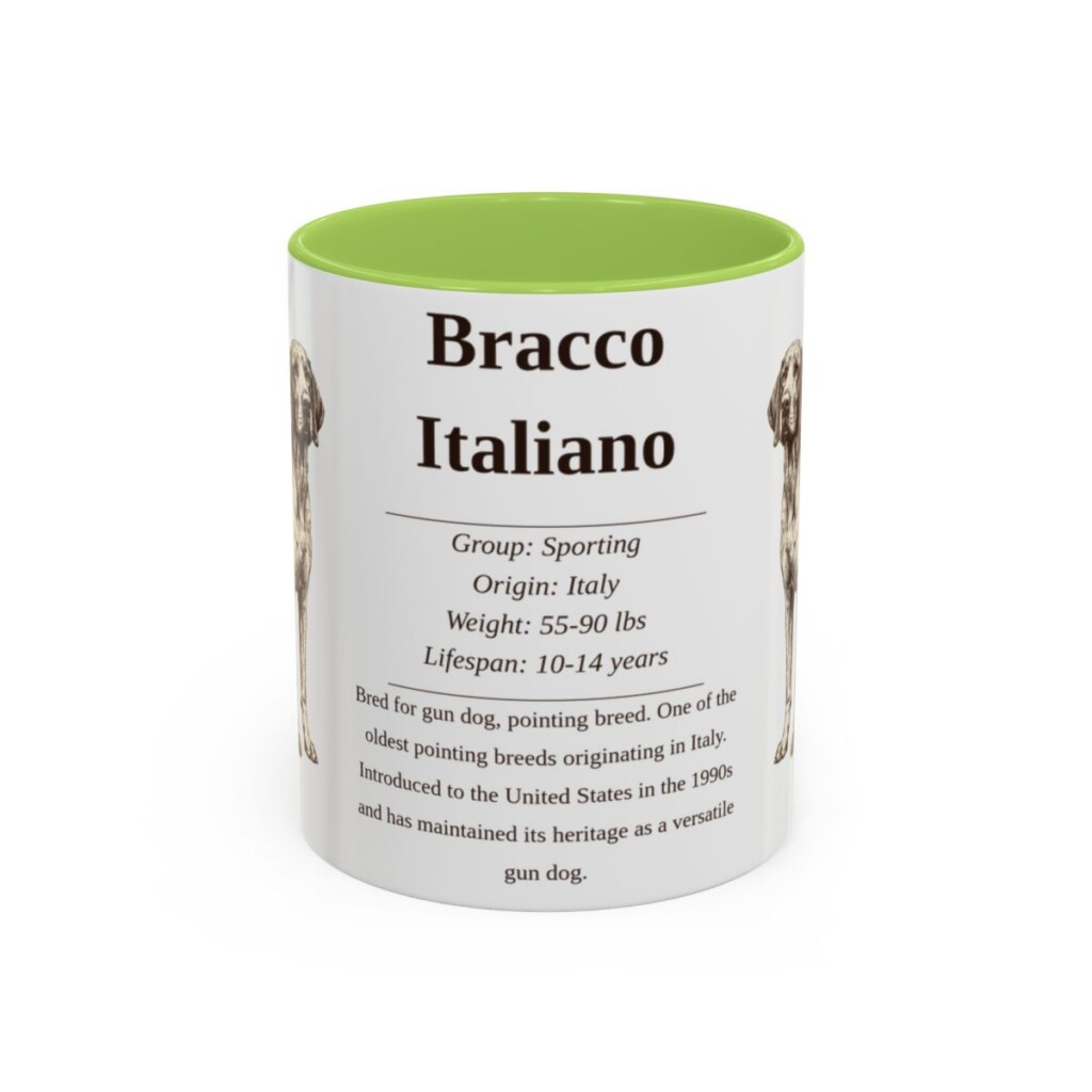 11oz bracco italiano mug, Light Green