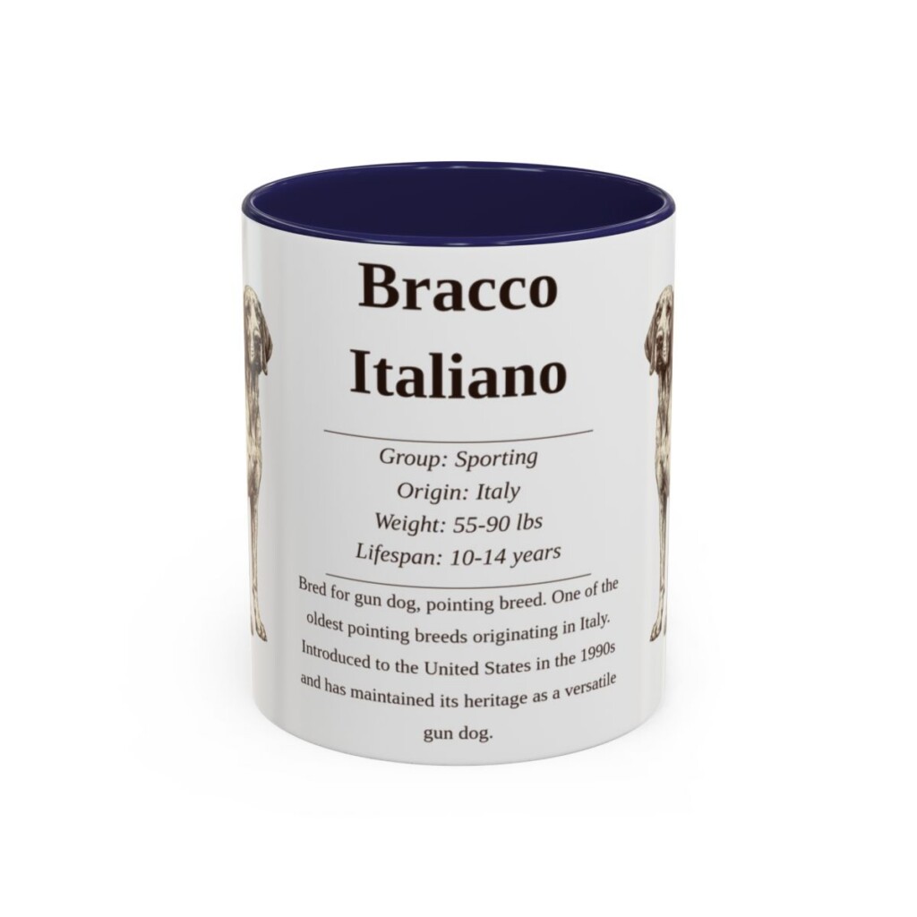 11oz bracco italiano mug, Navy