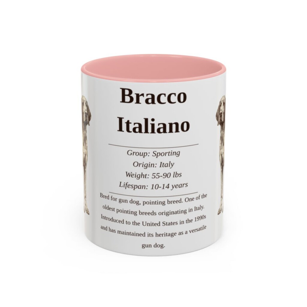 11oz bracco italiano mug, Pink