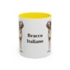 11oz Bracco Italiano Mug, Yellow, front view
