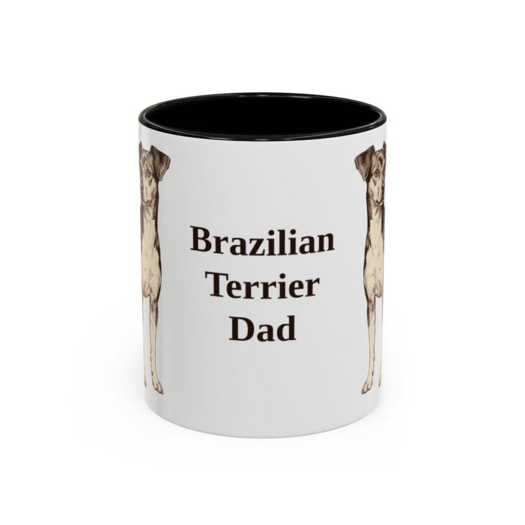 11oz Brazilian Terrier Dog Dad Mug, Black, front view