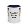 11oz Brazilian Terrier Dog Dad Mug, Navy, front view