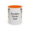 11oz Brazilian Terrier Dog Dad Mug, Orange, front view