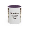 11oz Brazilian Terrier Dog Dad Mug, Purple, front view