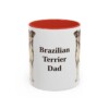 11oz Brazilian Terrier Dog Dad Mug, Red, front view