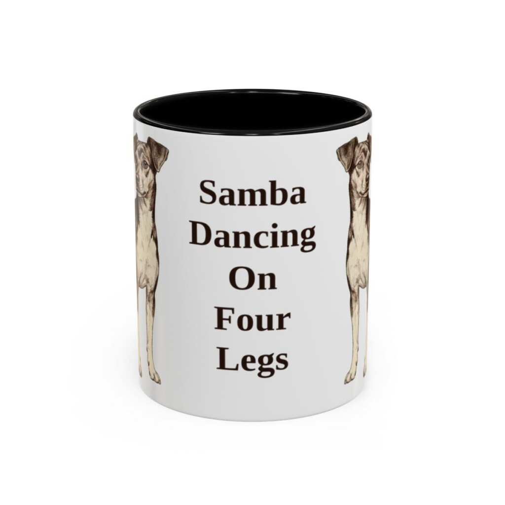 11oz Funny Brazilian Terrier Mug, Black, front view