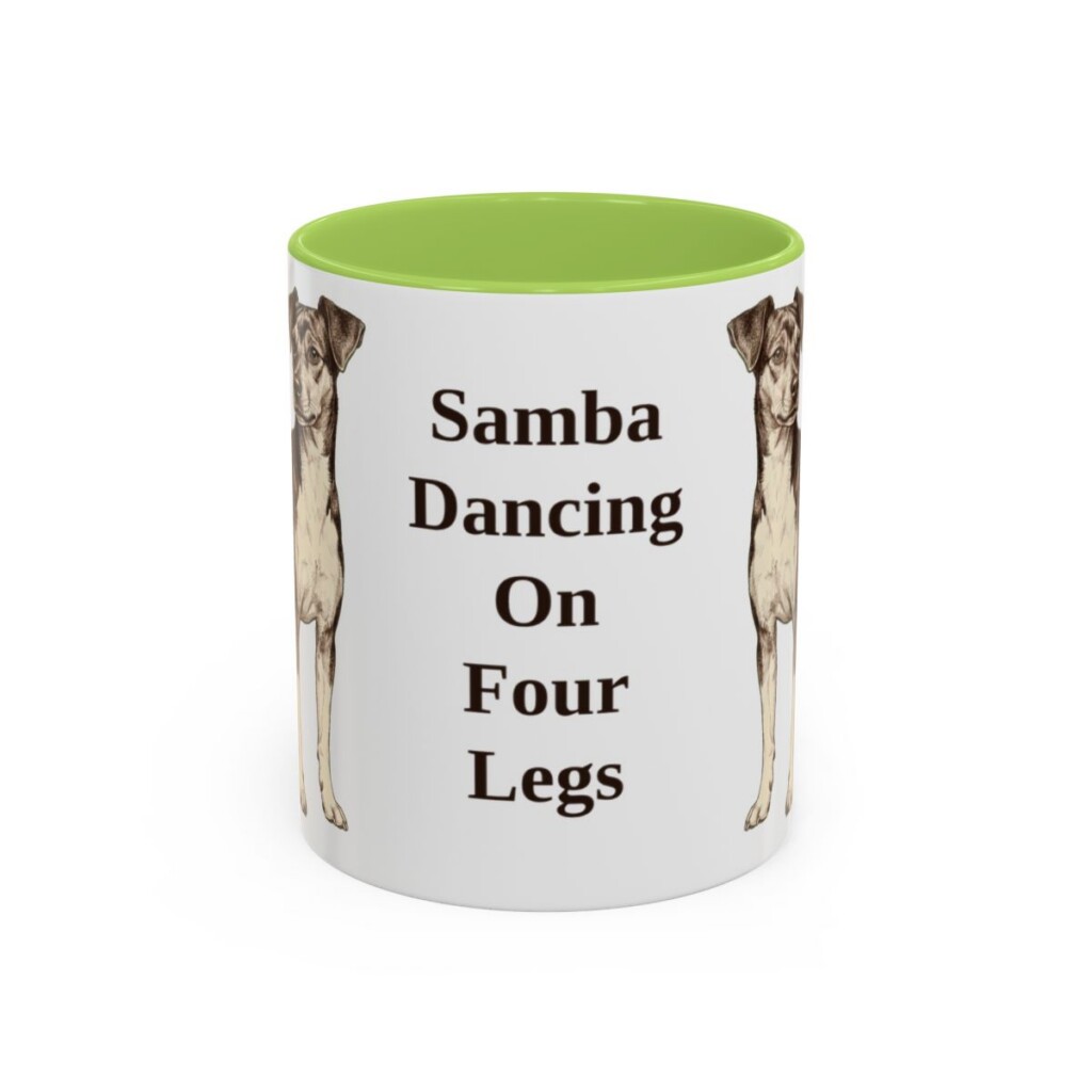11oz Funny Brazilian Terrier Mug, Light Green, front view