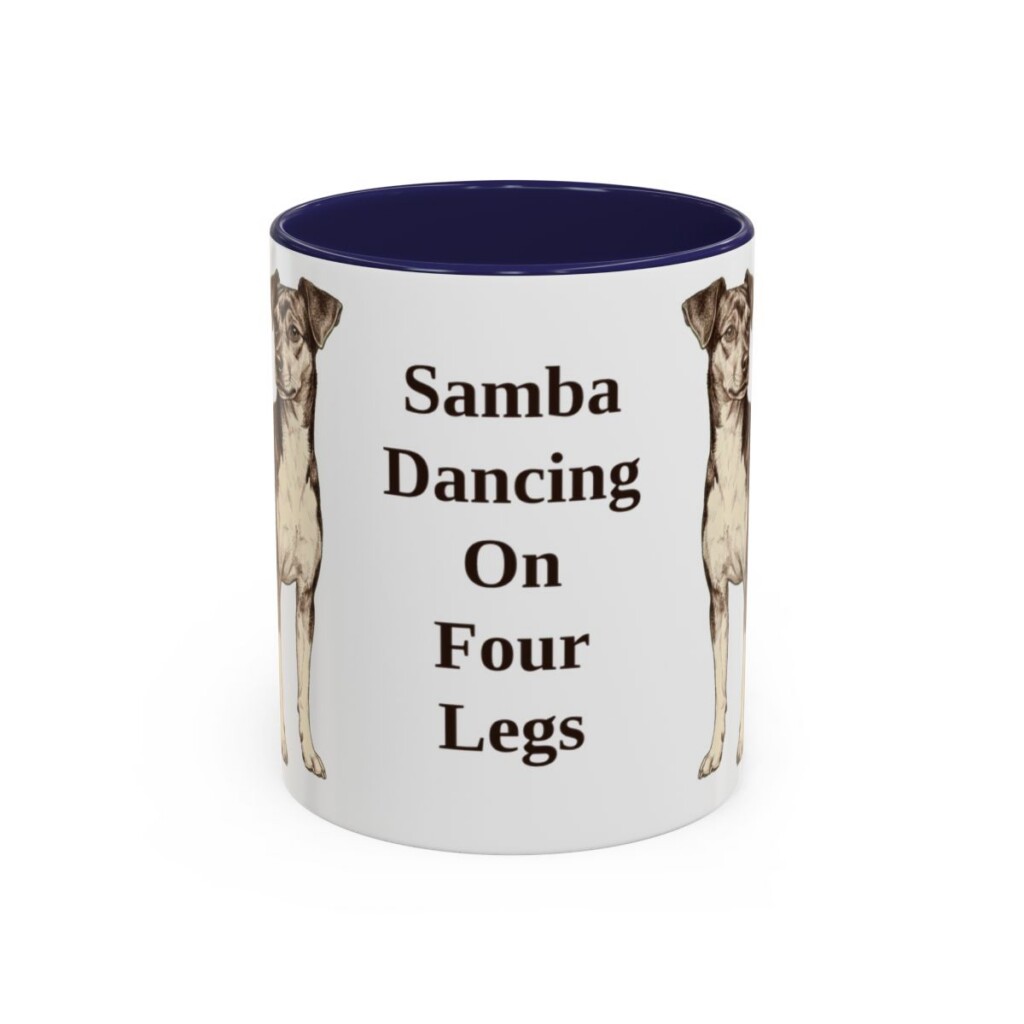 11oz Funny Brazilian Terrier Mug, Navy, front view