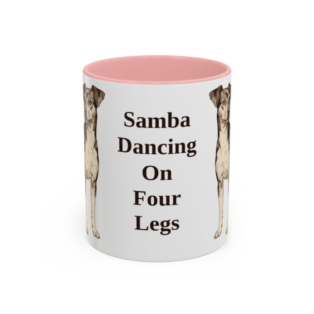 11oz Funny Brazilian Terrier Mug, Pink, front view