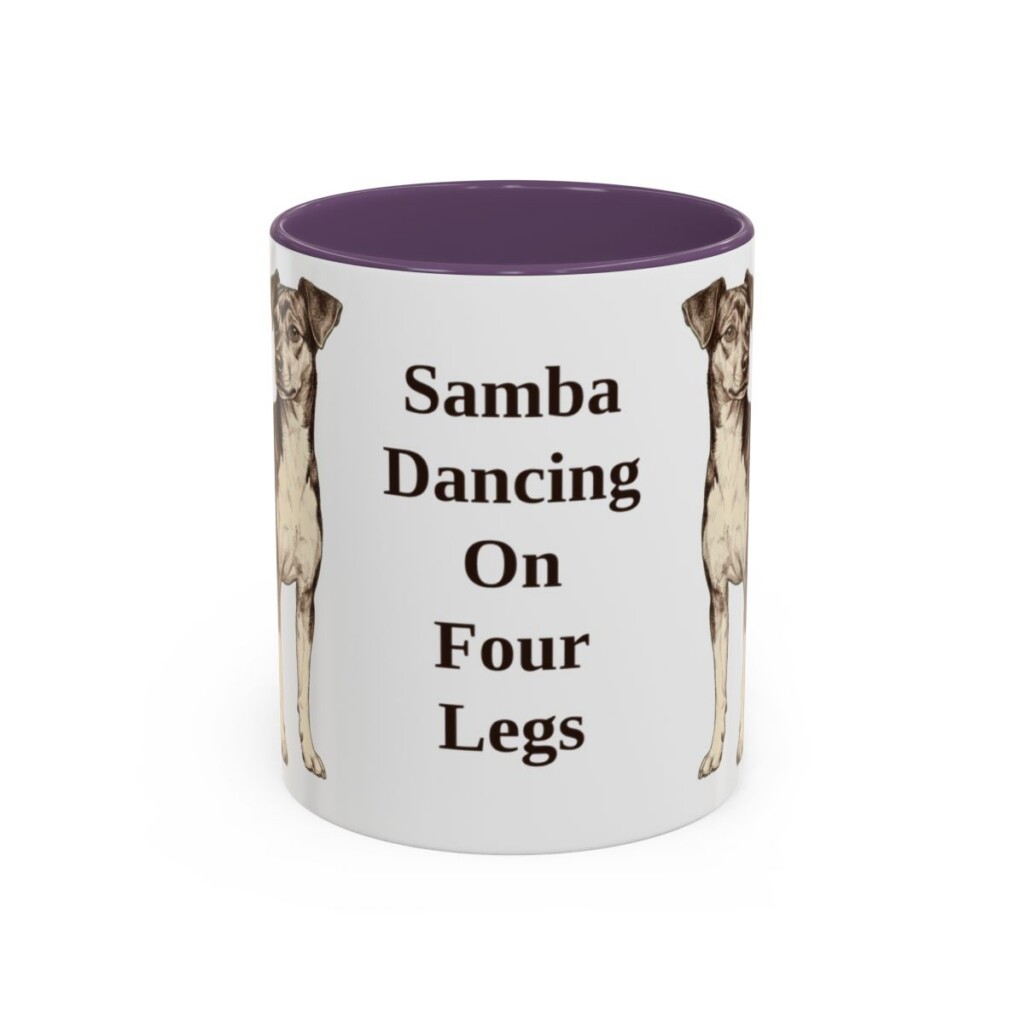 11oz Funny Brazilian Terrier Mug, Purple, front view