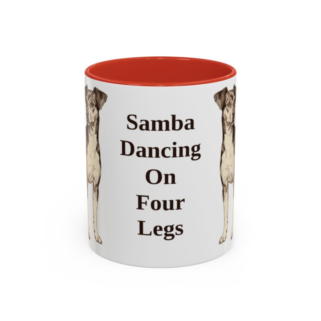 11oz Funny Brazilian Terrier Mug, Red, front view
