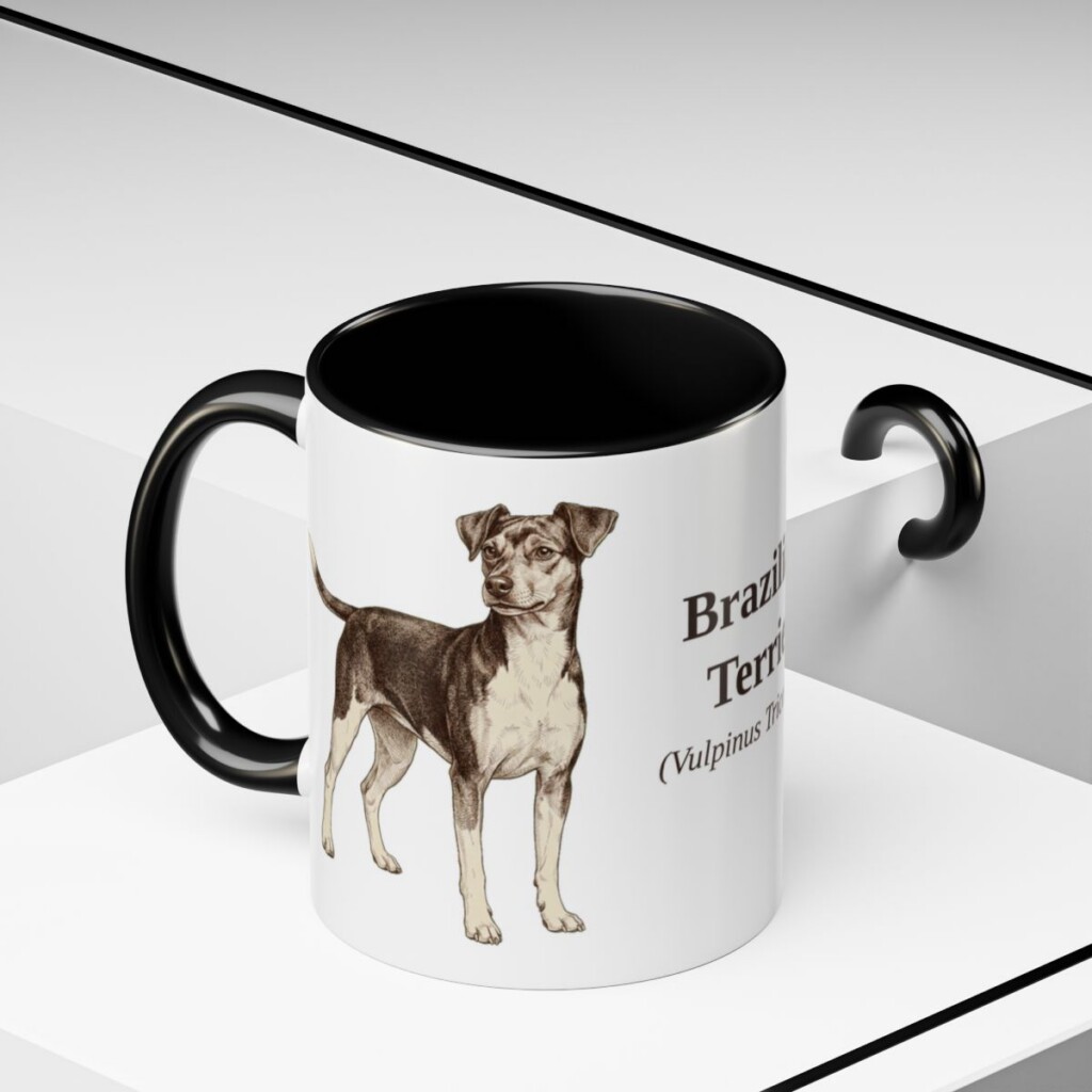 11oz Brazilian Terrier Latin Mug, Black, lifestyle photo