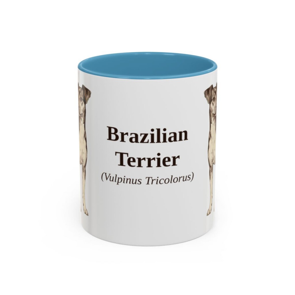 11oz Brazilian Terrier Latin Mug, Light Blue, front view