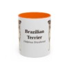 11oz Brazilian Terrier Latin Mug, Orange, front view