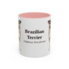 11oz Brazilian Terrier Latin Mug, Pink, front view