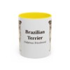 11oz Brazilian Terrier Latin Mug, Yellow, front view