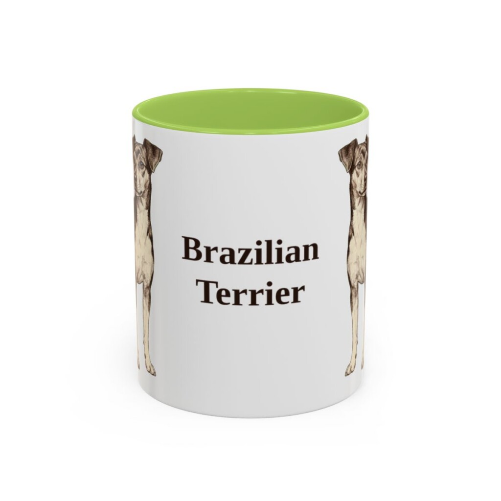 11oz-brazilian-terrier-mug-light-green 11oz Brazilian Terrier Mug, Light Green, front view