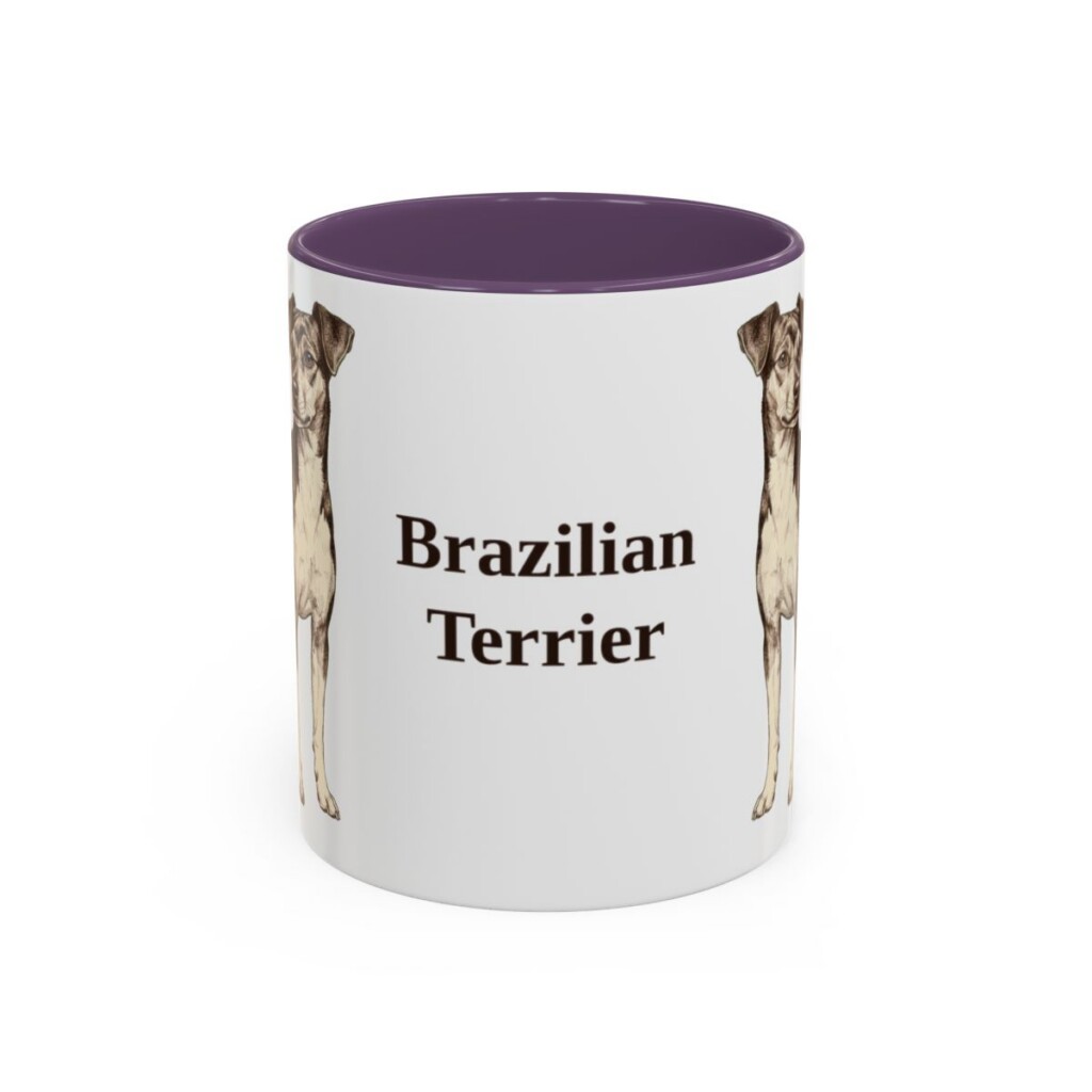 11oz-brazilian-terrier-mug-purple 11oz Brazilian Terrier Mug, Purple, front view