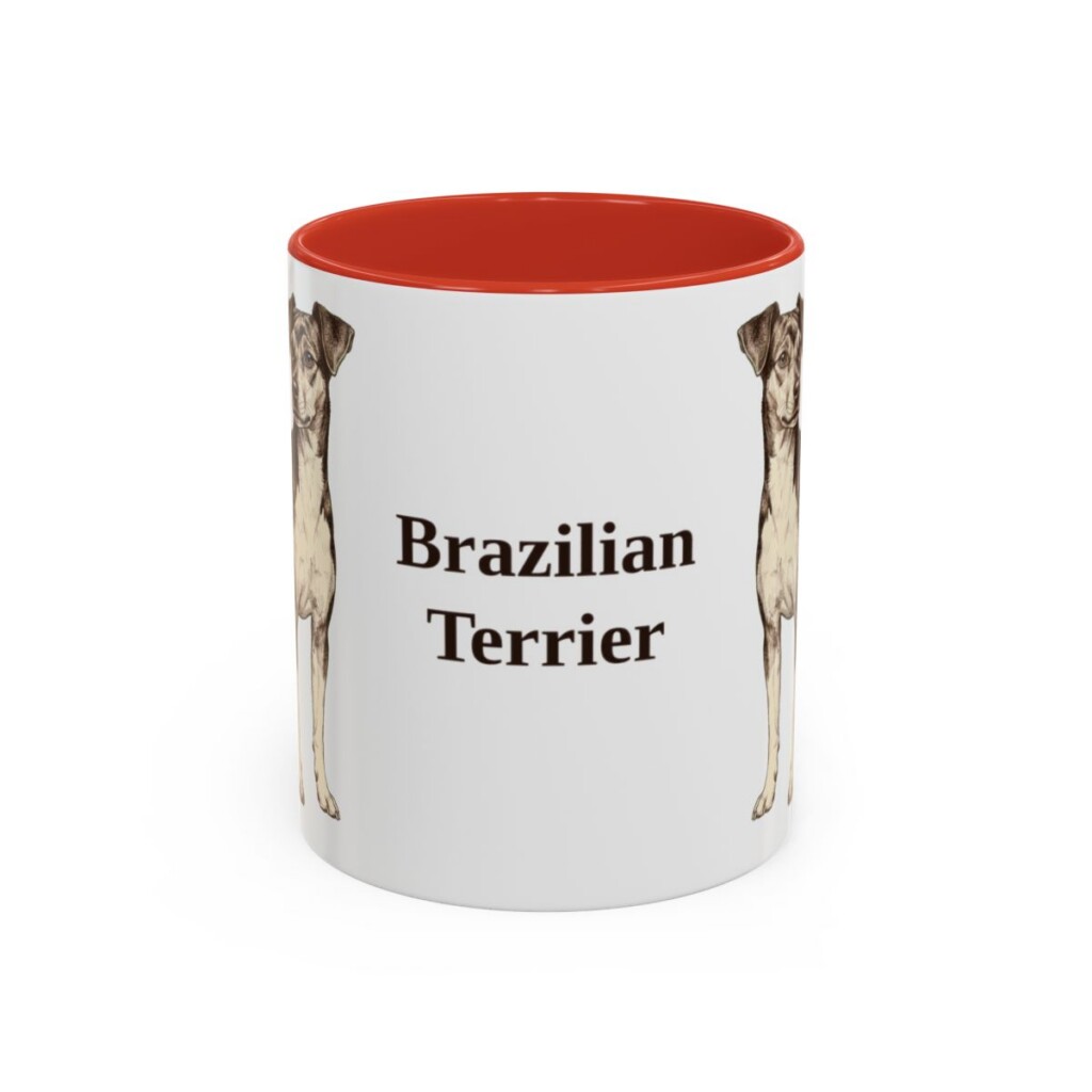 11oz-brazilian-terrier-mug-red 11oz Brazilian Terrier Mug, Red, front view