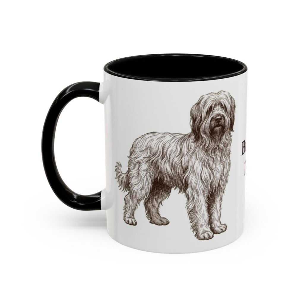 11oz Briard Dog Dad Mug, Black, left side view