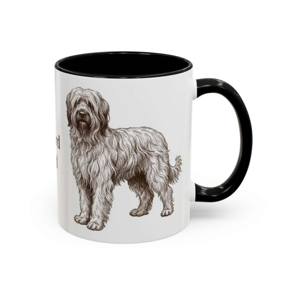 11oz Briard Dog Dad Mug, Black, right side view
