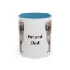 11oz Briard Dog Dad Mug, Light Blue, front view