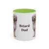 11oz Briard Dog Dad Mug, Light Green, front view