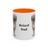 11oz Briard Dog Dad Mug, Orange, front view