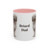 11oz Briard Dog Dad Mug, Pink, front view