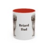 11oz Briard Dog Dad Mug, Red, front view